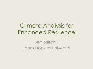 Climate Analysis for Enhanced Resilience