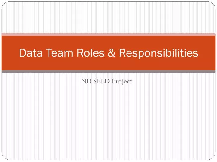 data team roles responsibilities