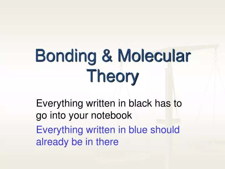 bonding molecular theory