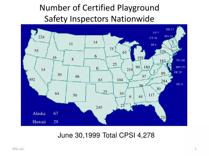 number of certified playground safety inspectors nationwide