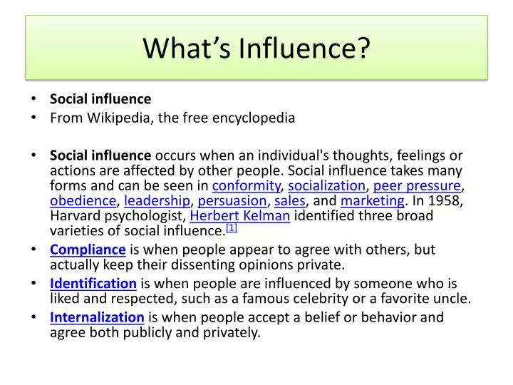 what s influence