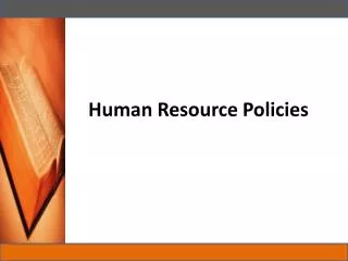 Human Resource Policies