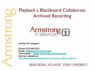 Playback a Blackboard Collaborate Archived Recording