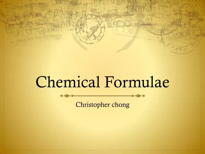 chemical formulae