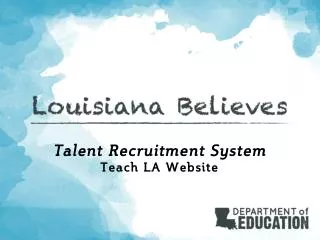 Talent Recruitment System Teach LA Website