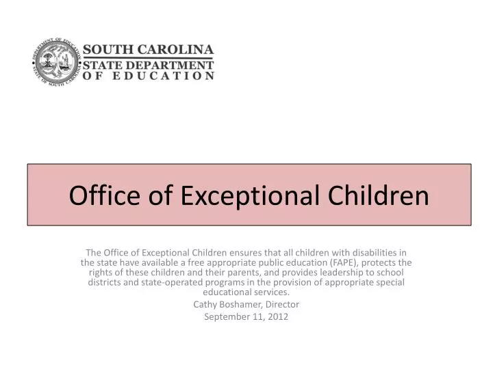 office of exceptional children