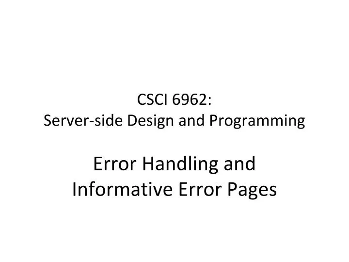 csci 6962 server side design and programming