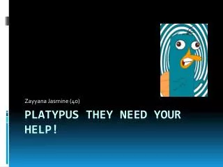 Platypus They need your help!