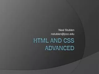 HTML and CSS Advanced