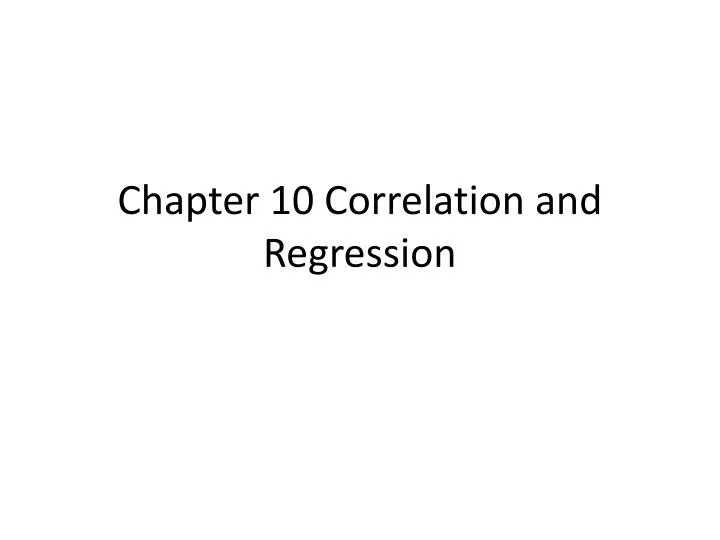 chapter 10 correlation and regression