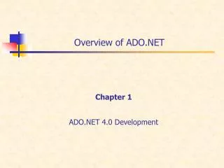 Overview of ADO.NET