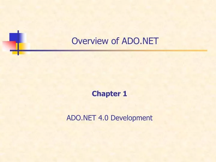 overview of ado net