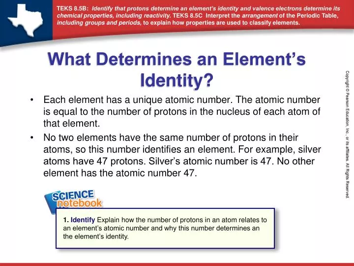 what determines an element s identity