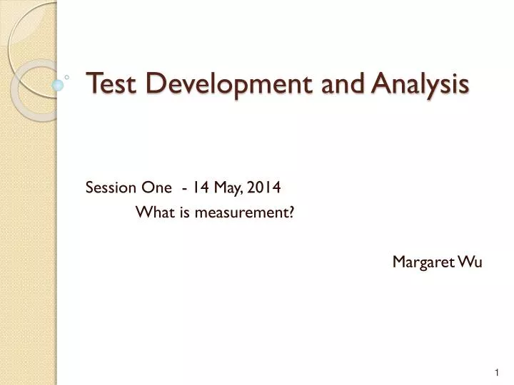 test development and analysis