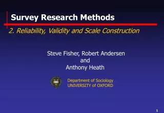 Survey Research Methods