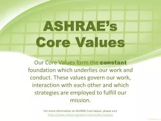 ashrae s core values
