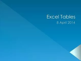 Excel Tables
