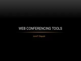 Web Conferencing tools