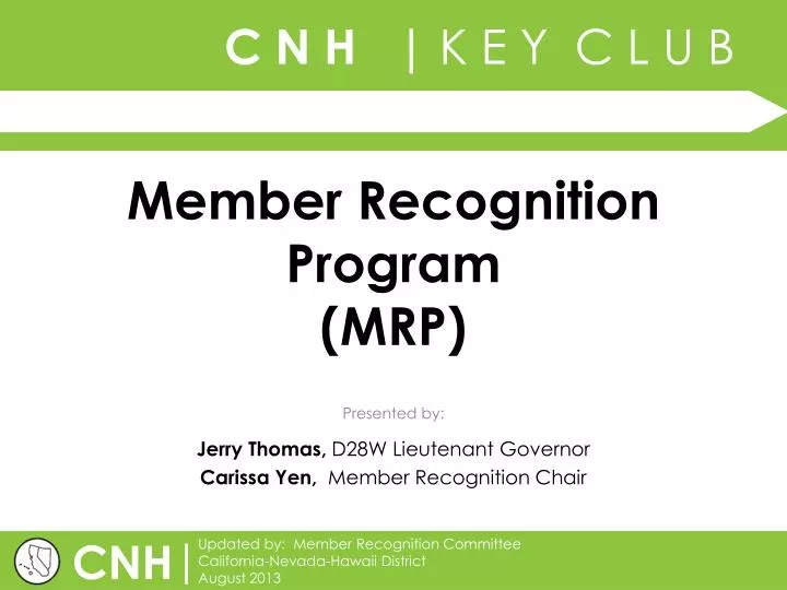 member recognition program mrp