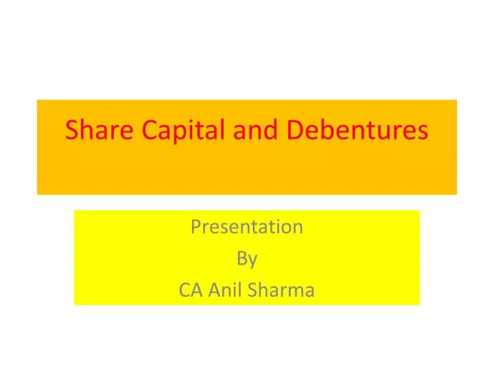 share capital and debentures