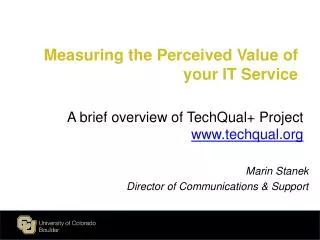 Measuring the Perceived Value of your IT Service