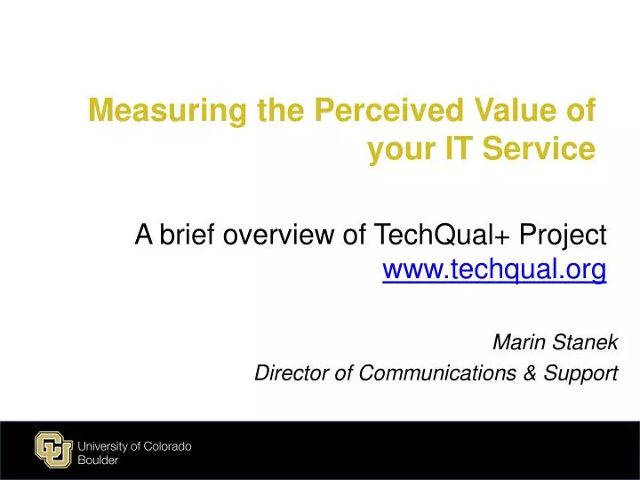 measuring the perceived value of your it service