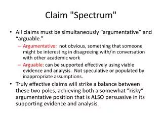 Claim &quot;Spectrum&quot;