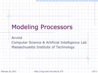 Modeling Processors