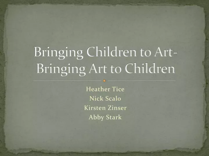 bringing children to art bringing art to children