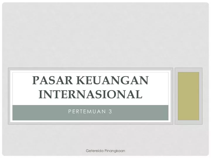 pasar keuangan internasional