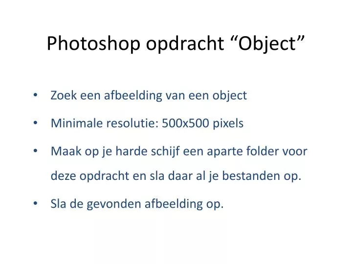 photoshop opdracht object