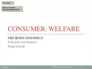 Consumer: Welfare