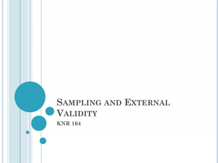 sampling and external validity