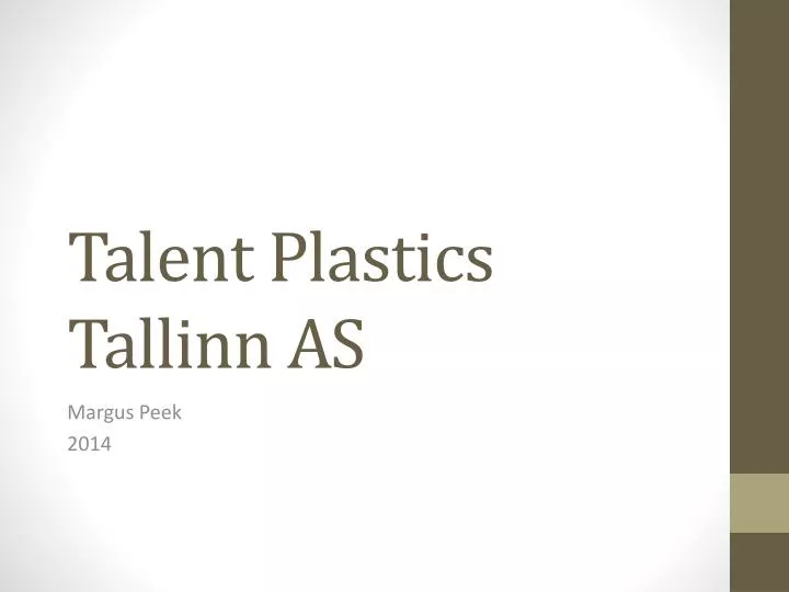talent plastics tallinn as