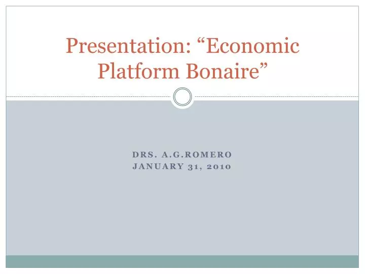 presentation economic platform bonaire