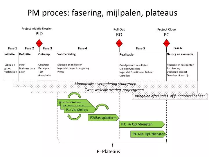 pm proces fasering mijlpalen plateaus
