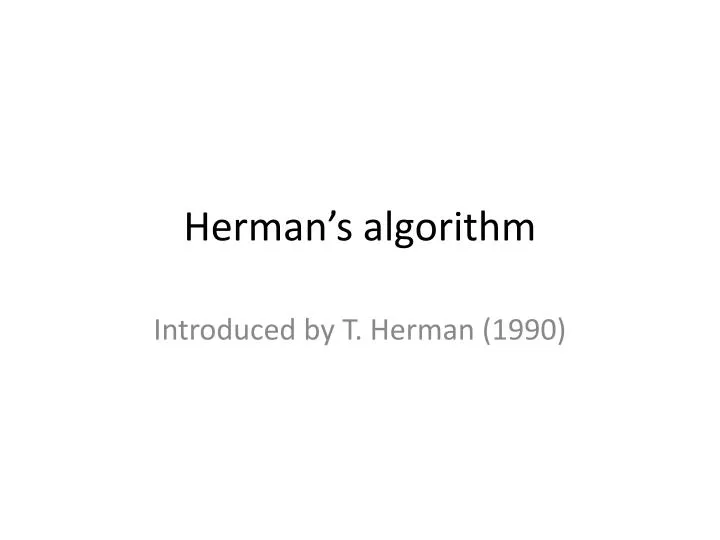 herman s algorithm