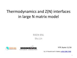 Thermodynamics and Z(N) interfaces in large N matrix model