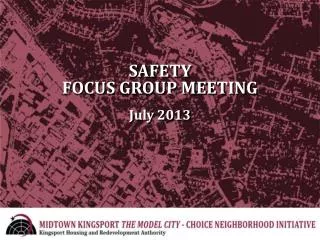 SAFETY FOCUS GROUP MEETING July 2013