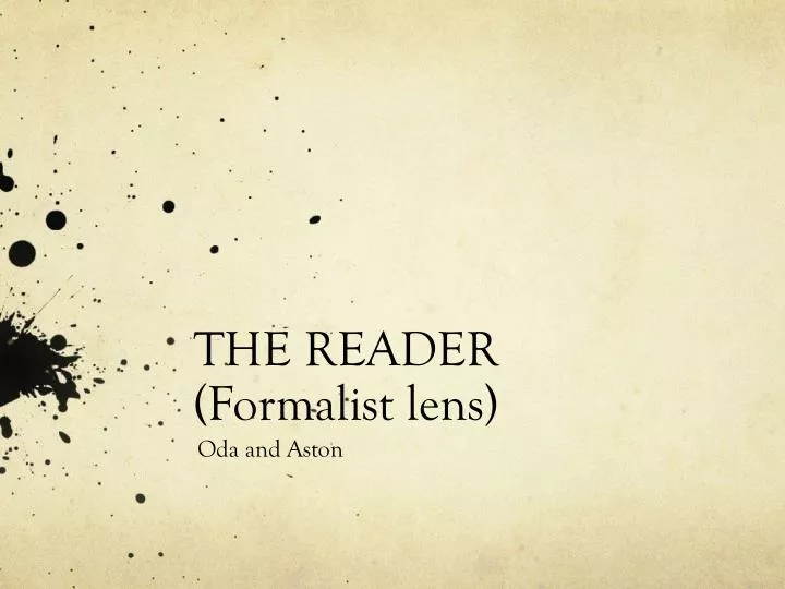 the reader formalist lens
