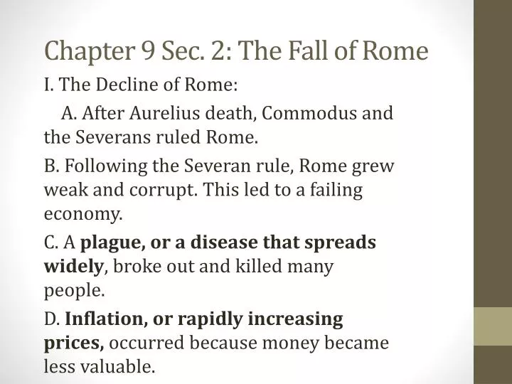 chapter 9 sec 2 the fall of rome