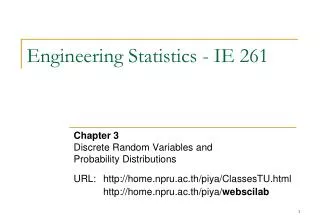 Engineering Statistics - IE 261
