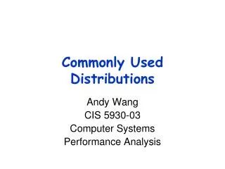 Commonly Used Distributions