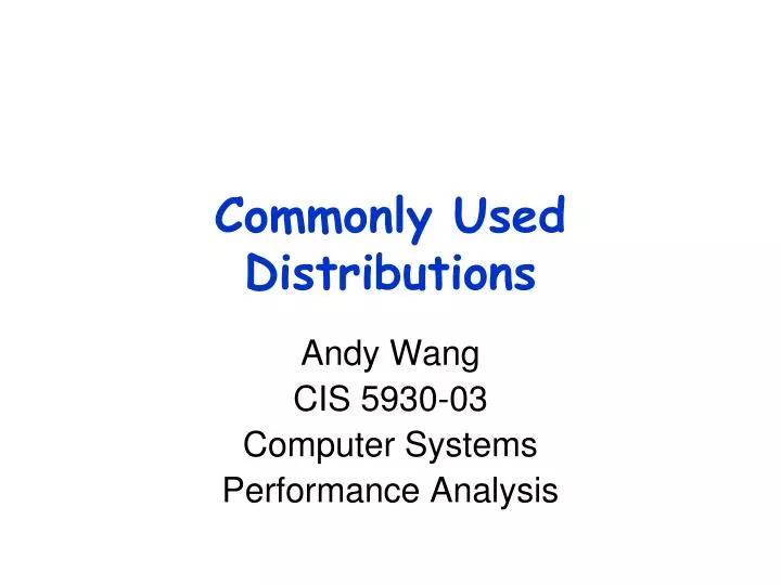 commonly used distributions