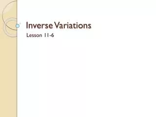 Inverse Variations