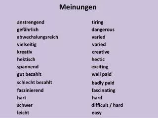 meinungen