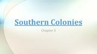 Southern Colonies