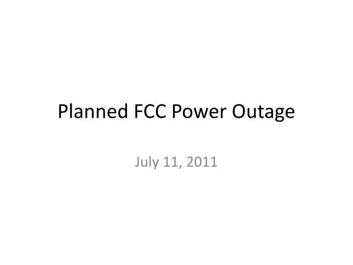 planned fcc power outage