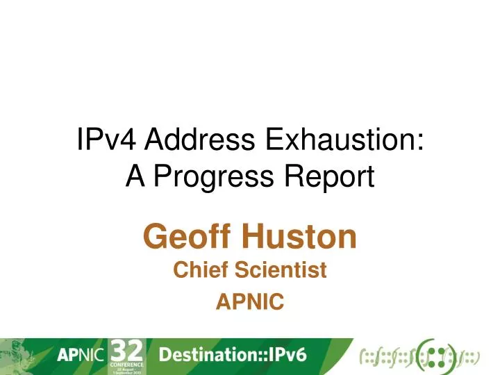 ipv4 address exhaustion a progress report
