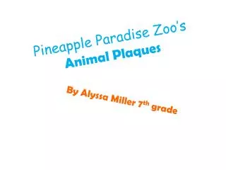 Pineapple Paradise Zoo’s Animal Plaques